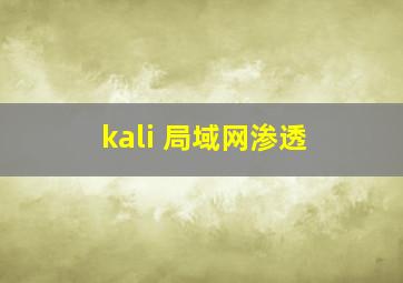 kali 局域网渗透